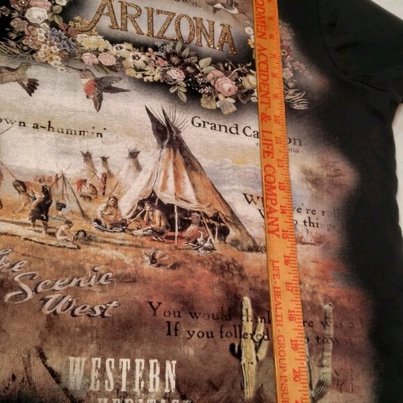 Vintage Y2K Arizona Shirt Medium Grand Canyon Native American Teepee Bling - Picture 5 of 15